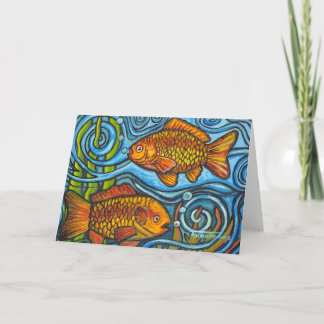 Cartão Dois Peixes Dourados