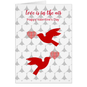 Cartão Dois pombinhos no Dia de os namorados