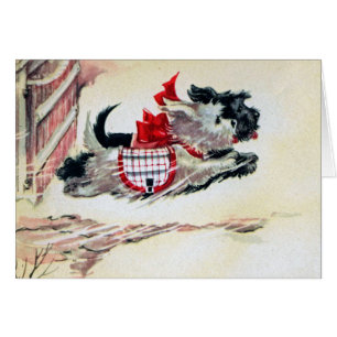 Cartão Dois Scotties Running