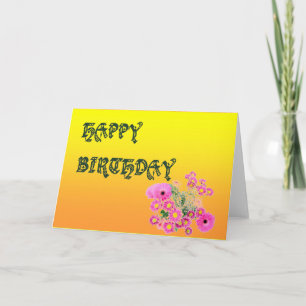 Cartão Dois Tons Sol Amarelo Feliz Aniversário