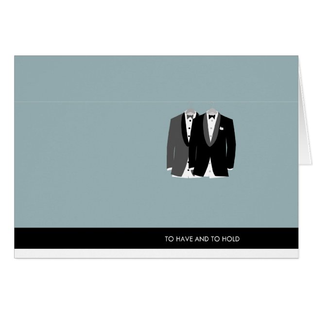 Cartão Dois Tuxes - para ter e guardarar (Frente horizontal)