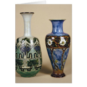 Cartão Dois vasos de Doulton por Eliza Simmance, c.1880