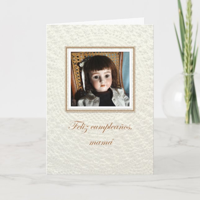 Cartão Doll Frances mamá/mãe Aniversário (Frente)