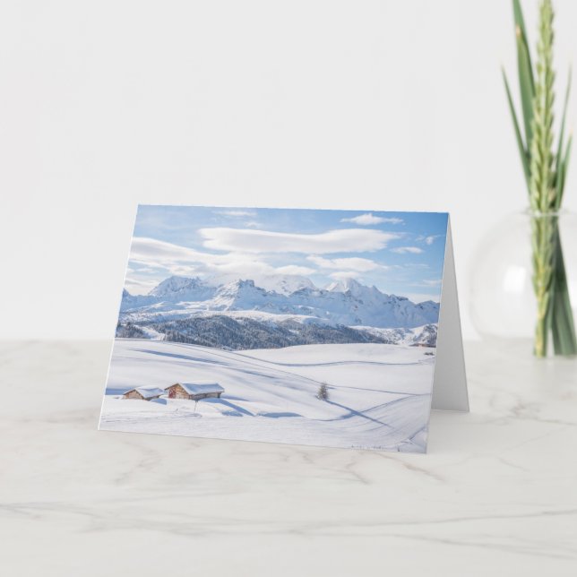 Cartão Dolomites de Snowscape | da retirada da cabine (Frente)