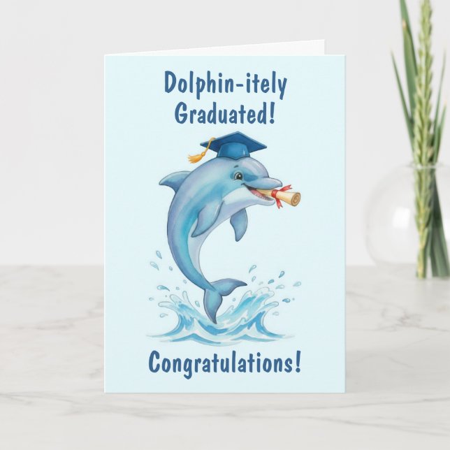 Cartão Dolphin Graduation Card (Frente)