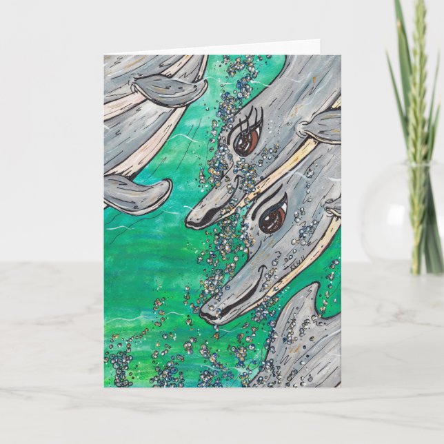 Cartão Dolphin Pod Amigável (Frente)