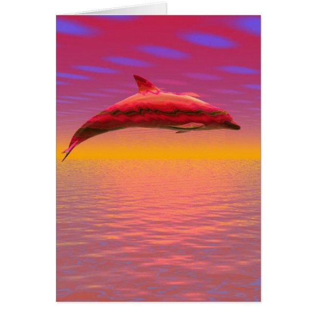 Cartão Dolphin Sunset (Frente)