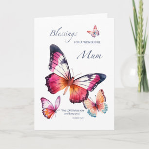 Cartão Domingo das Mães Religiosas Borboletas Mamãe