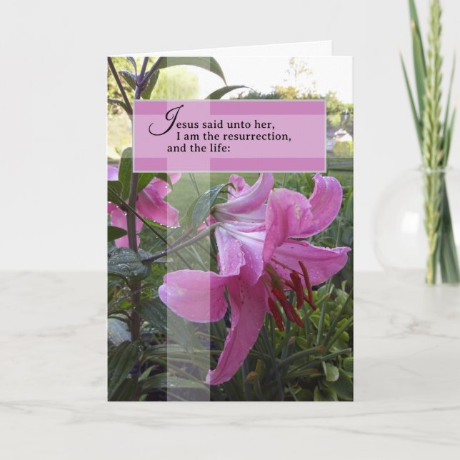 Cartão Domingo de Ressurreição Feliz John 11 Páscoa Cruz (Frente)