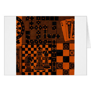 Cartão dominó de xadrez damas dominos