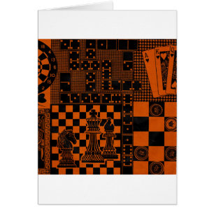 Cartão dominó de xadrez damas dominos
