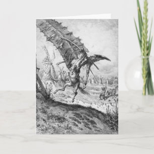 Cartão Don Quixote and the Windmills