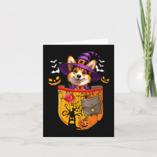 Cartão Dona Corgi Como Bruxa No Poc Halloween Dono de Cac