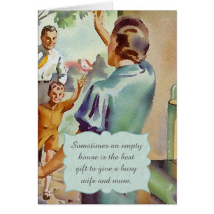 Cartão Dona de casa retro