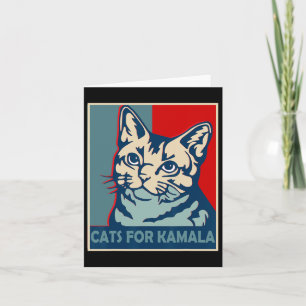 Cartão Dona de Gato sem Filhos Está Votando Kamala Harris