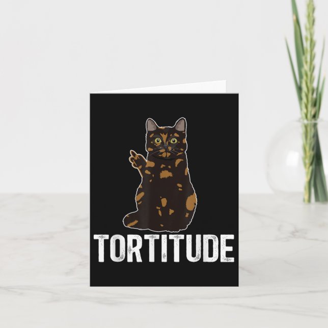 Cartão Dona de Gato Tartaruga com Tortitude Amante de Gat (Frente)