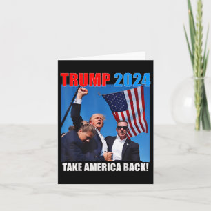 Cartão Donald Trump 2024 Recupere a bandeira americana