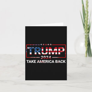 Cartão Donald Trump 2024 Tome a América Bandeira dos EUA 