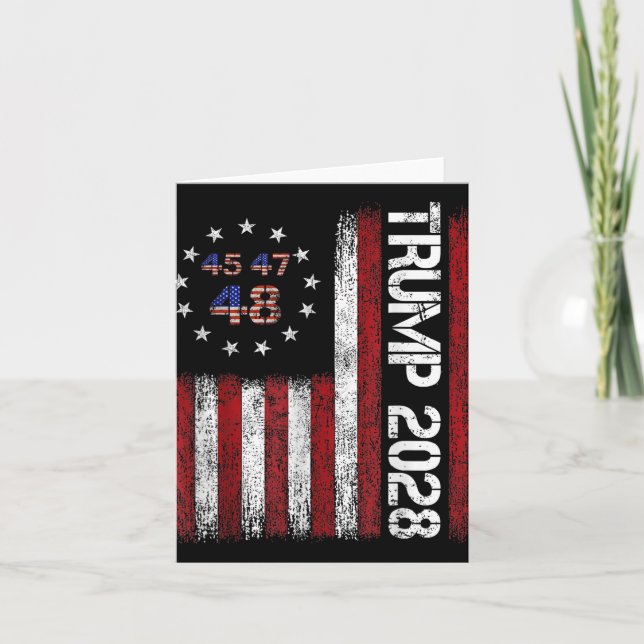 Cartão Donald Trump 2028 Trump 45 47 48º Presidente Ameri (Frente)