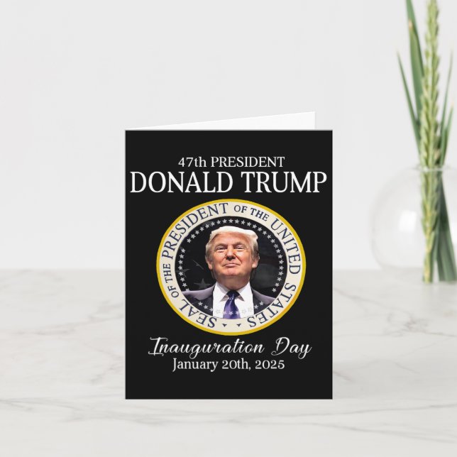 Cartão Donald Trump 47.º Presidente Inauguração 2025 Sup (Frente)