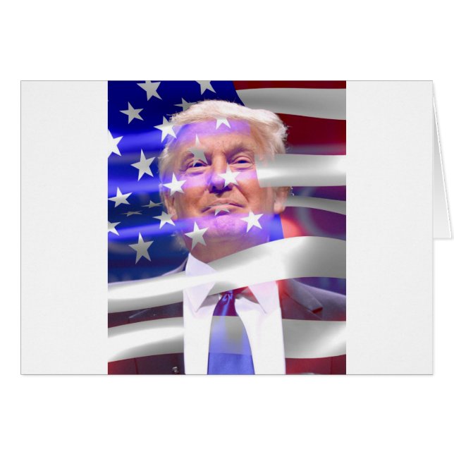 Cartão donald trump american flag (Frente Horizontal)