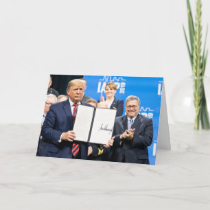 Cartão Donald Trump and AG William Barr