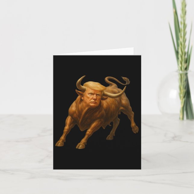 Cartão Donald Trump Bull Shirt - Selvagem Com O President (Frente)