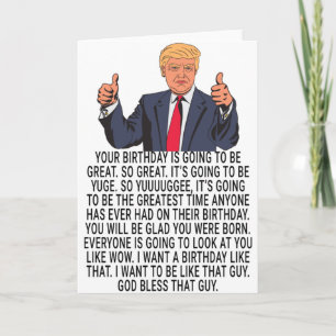 Cartão Donald Trump Card Engraçado Presente Para Aniversá