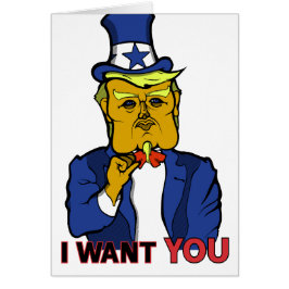 Cartão Donald Trump como o tio Sam