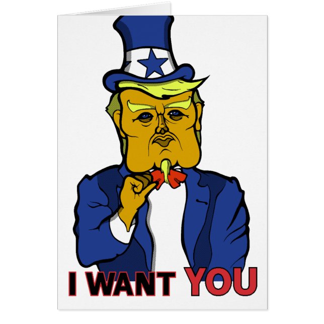 Cartão Donald Trump como o tio Sam (Frente)