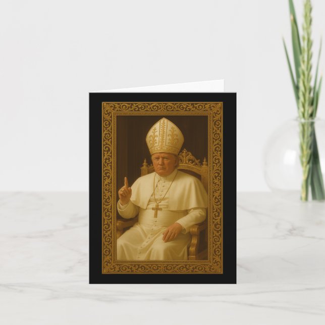 Cartão Donald Trump Como Pope Vaticano Meme (Frente)