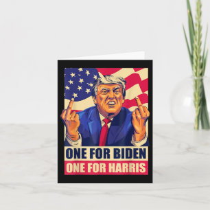 Cartão Donald Trump Dedo Médio Biden Harris América Re