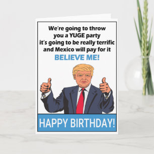 Cartão Donald Trump Engraçado Presente No Aniversário