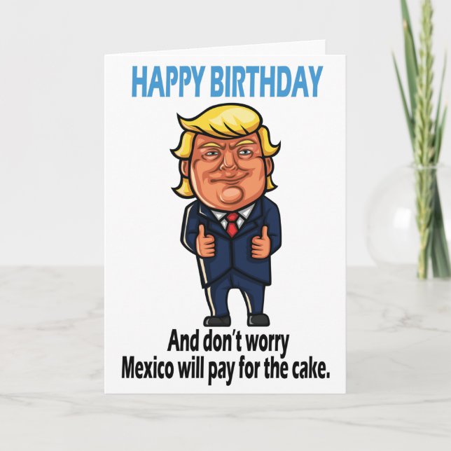 Cartão Donald Trump Funny Birthday (Frente)