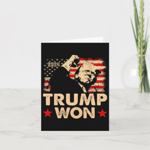 Cartão Donald Trump Ganhou A Inauguração Eleitoral 2024 H