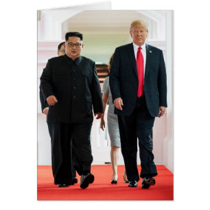 Cartão Donald Trump & Kim - da moeda parte traseira