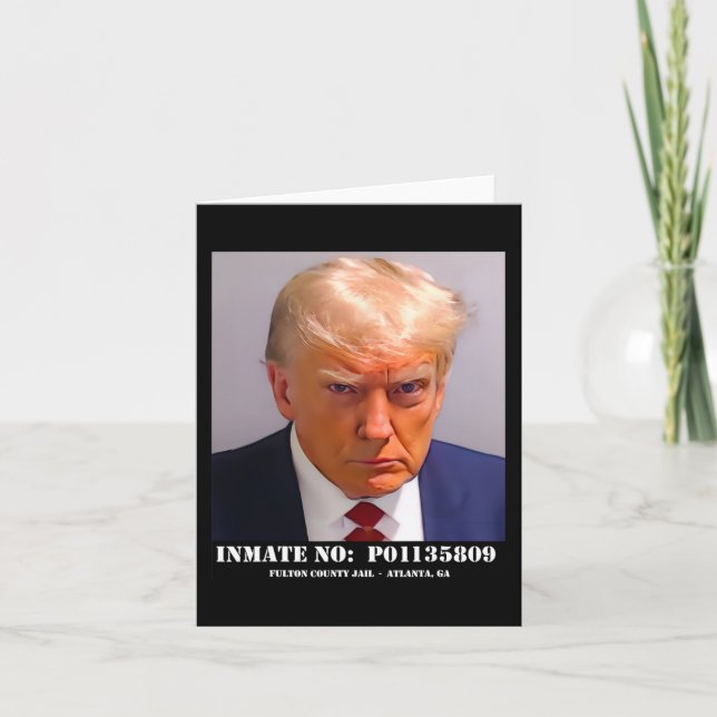 Cartão Donald Trump Mug Shot (Frente)