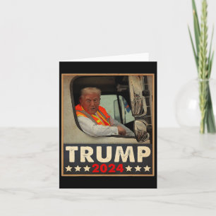 Cartão Donald Trump No Caminhão de Lixo Equipe Lixo Para 