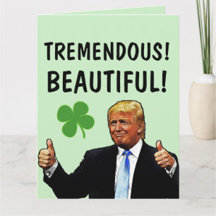 CARTÃO DONALD TRUMP OVERSIZED RUAS.PATRICK'S DAY CARDS