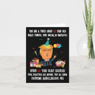 Cartão Donald Trump Presidente Funny 60º aniversário Trum