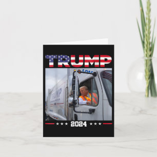 Cartão Donald Trump Roda Caminhão de Lixo - Caminhão de L
