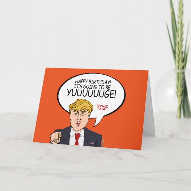 Cartão Donald Trump Saudação - Feliz Aniversário (Frente)