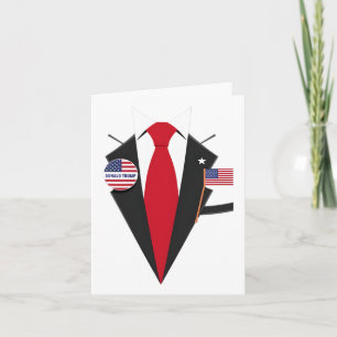 Cartão Donald Trump Suit E Tie Halloween Figurume 1