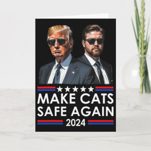 Cartão Donald Trump Torna os Gatos Seguros Novamente 2024
