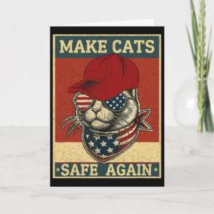 Cartão Donald Trump Torna os Gatos Seguros Novamente Chap
