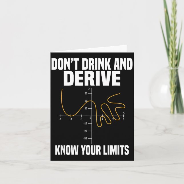Cartão Dont Drink And Derive And Know Your Limit  (Frente)