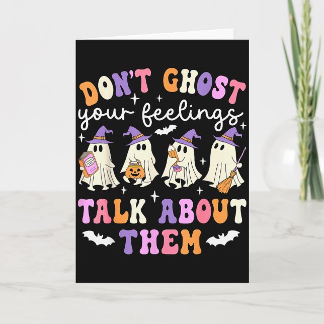 Cartão Dont Ghost Your Feeling Halloween School Counselor (Frente)