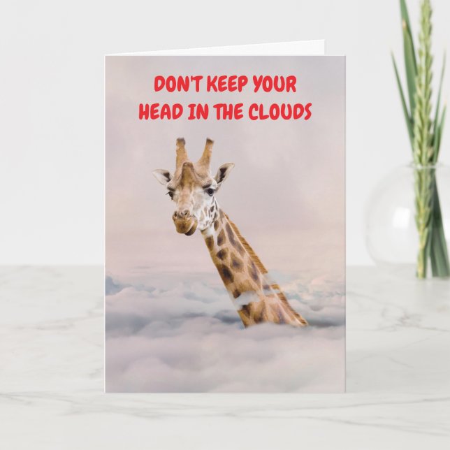 CARTÃO DON'T KEEP YOUR HEAD IN THE CLOUDS. (Frente)