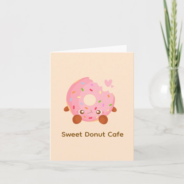 Cartão Donut Alegre Com Confeitos (Frente)