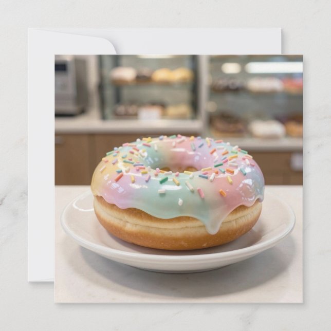 Cartão Donut de Vidro Pastel Caprichoso   (Frente)